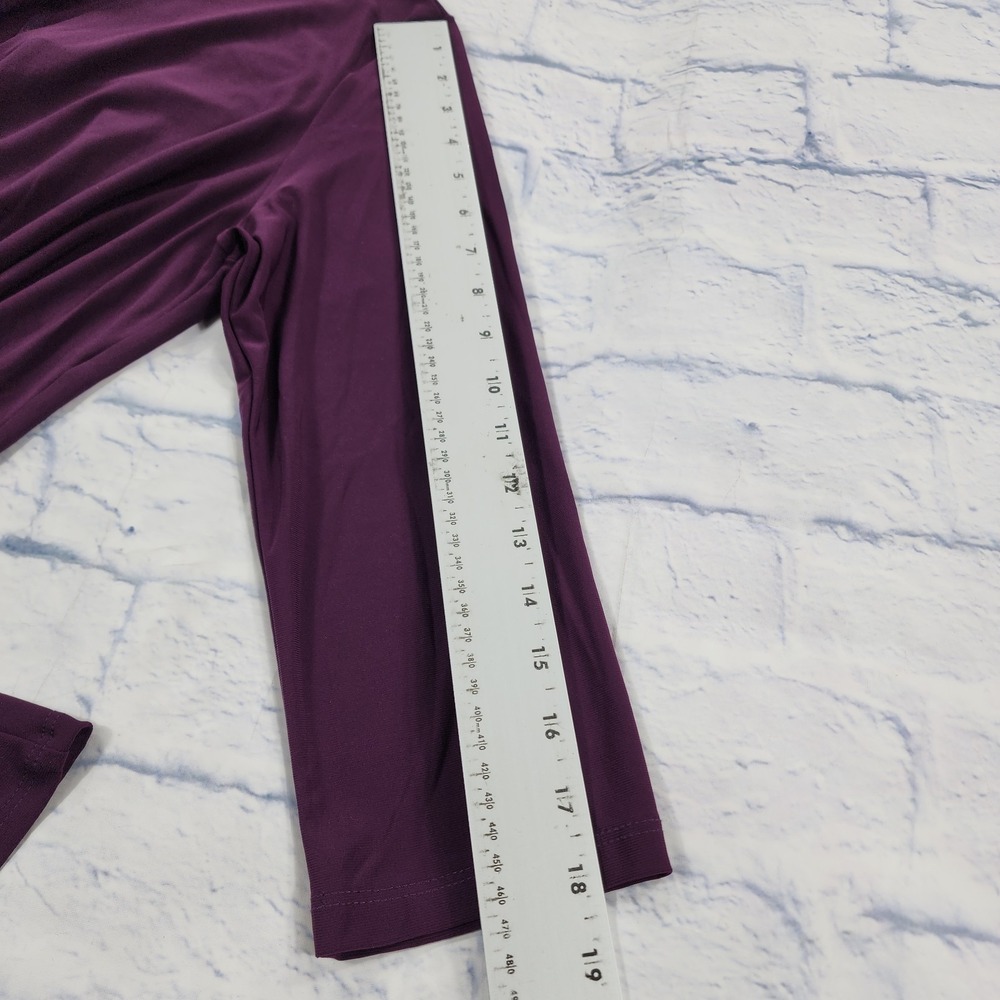 Clara Sun Woo 3/4 Sleeve Shirt WOMENS XL Purple Asymmetric Hem Stretch - Picture 6 of 10